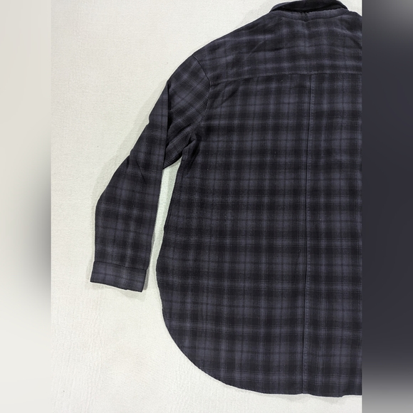 Taylor Hill x Joe's Flannel Shirt Womens Size Medium Plaid Blue Black Boyfriend - Picture 8 of 12